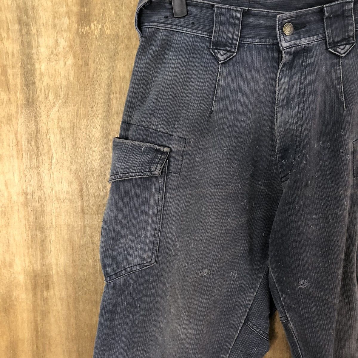 Japanese Brand Japanese Brand Blue Cargo thrashed distressed pants #6251 Size US 28 / EU 44 - 4 Thumbnail