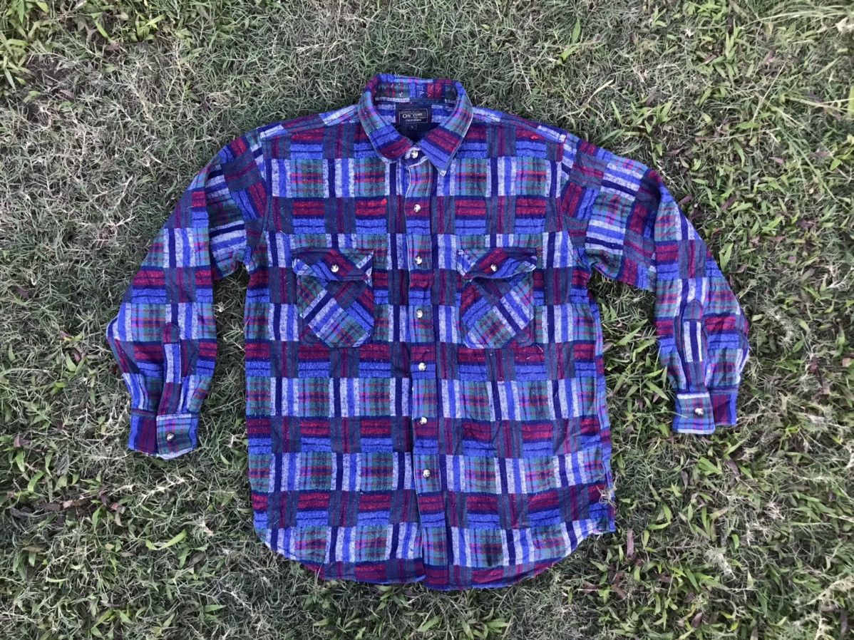 Flannel × Vintage 🔥BEST OFFER 🔥Vintage wool flannel by on time California Size US L / EU 52-54 / 3 - 1 Thumbnail