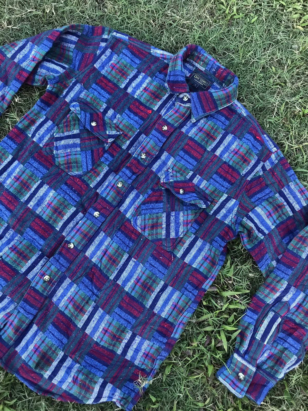 Flannel × Vintage 🔥BEST OFFER 🔥Vintage wool flannel by on time California Size US L / EU 52-54 / 3 - 4 Thumbnail