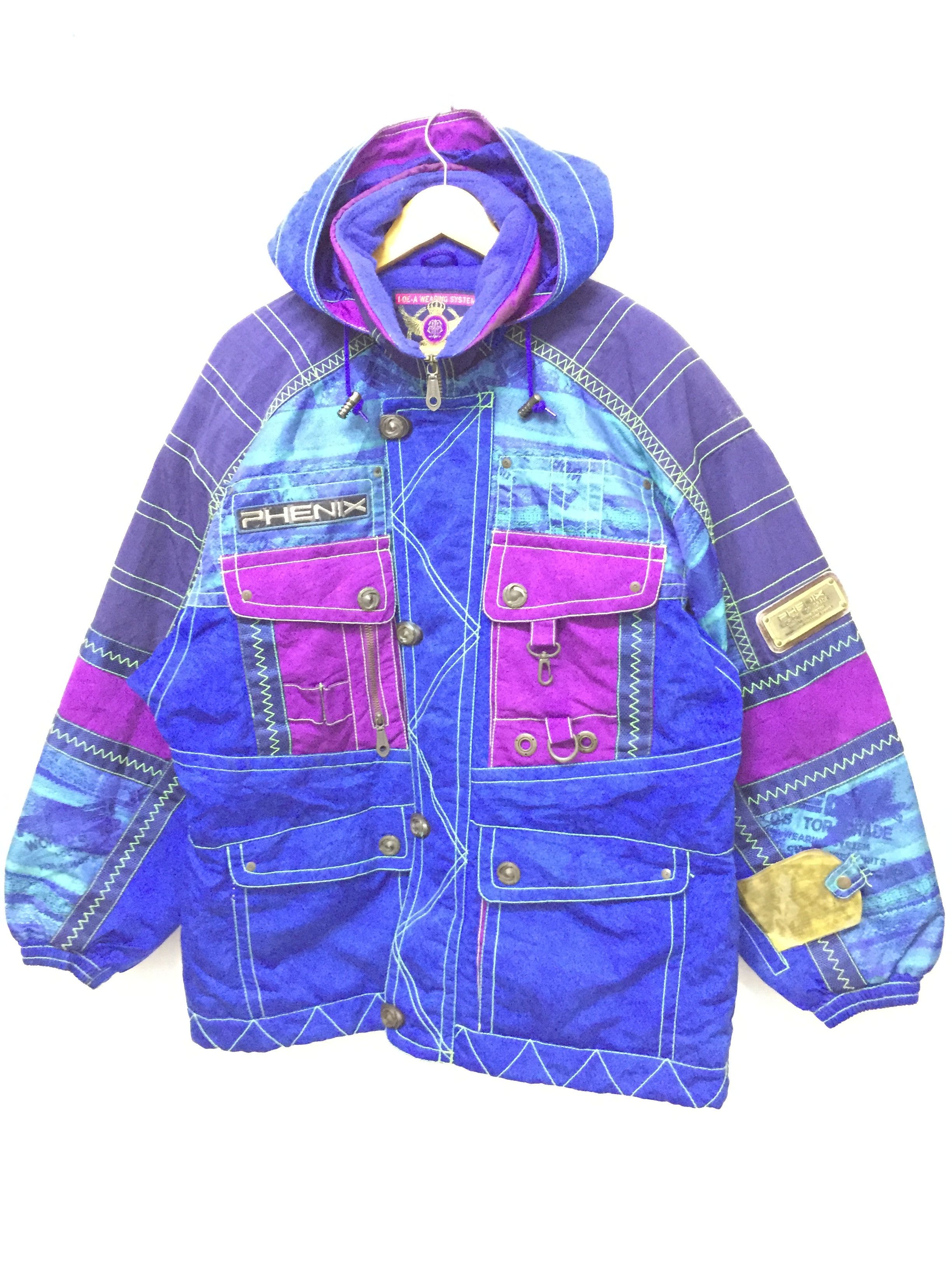 Descente 90's Phenix Multicolor Ski Bomber Jacket Size US L / EU 52-54 / 3 - 2 Thumbnail