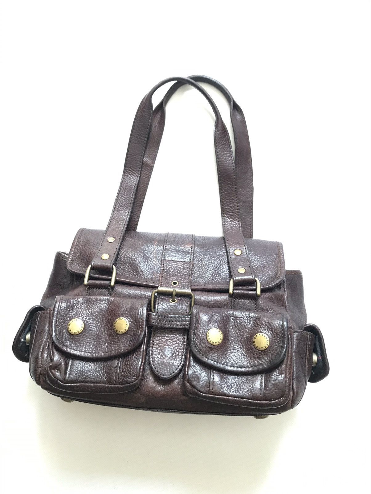Barbour Brown Leather Tote Bag Handbag Shoulder, Men's