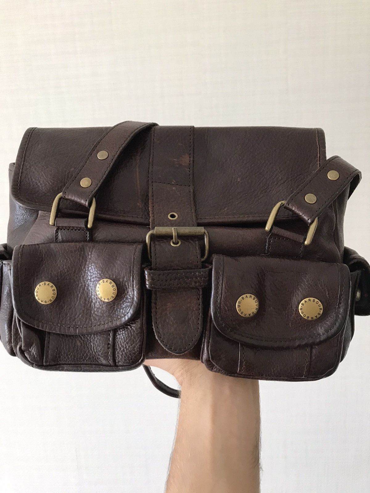 Barbour Barbour Brown Leather Tote Bag Handbag Shoulder Size ONE SIZE - 7 Thumbnail
