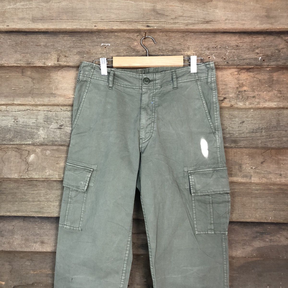 Japanese Brand DLL Uniqlo Green Cargo Multipocket Pants #1502 Size US 29 - 2 Thumbnail