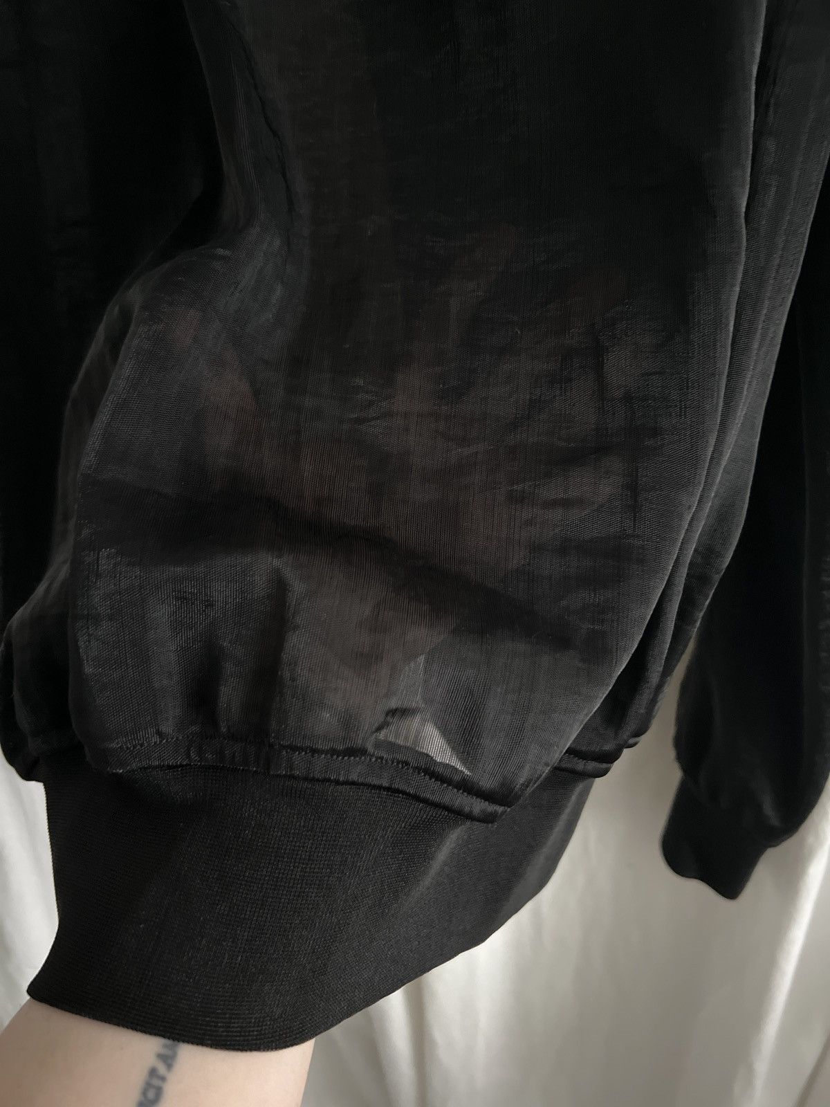 Rick Owens Rare Fabric Mainline Hyper mesh black bomber S M L jacket Size US M / EU 48-50 / 2 - 12 Thumbnail