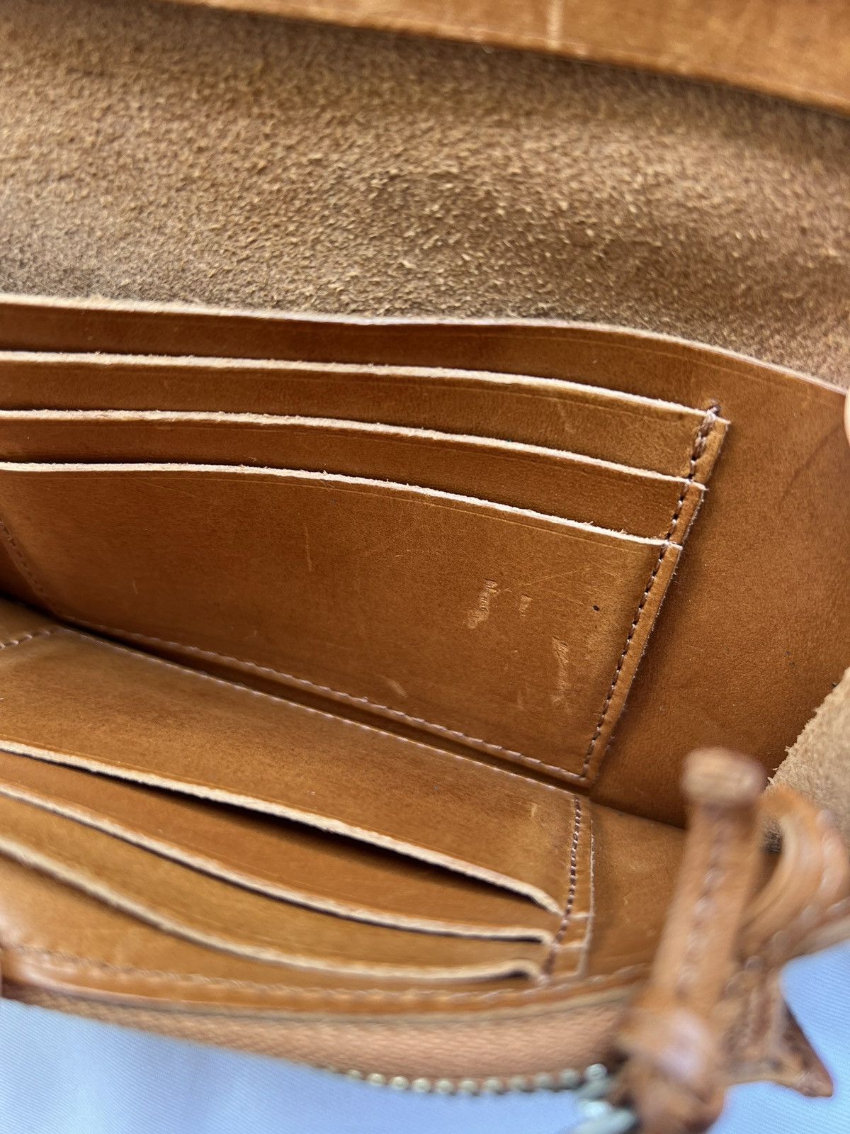 Porter Vintage Porter Vegetable Tanned Leather Envelope Wallet Size ONE SIZE - 13 Thumbnail