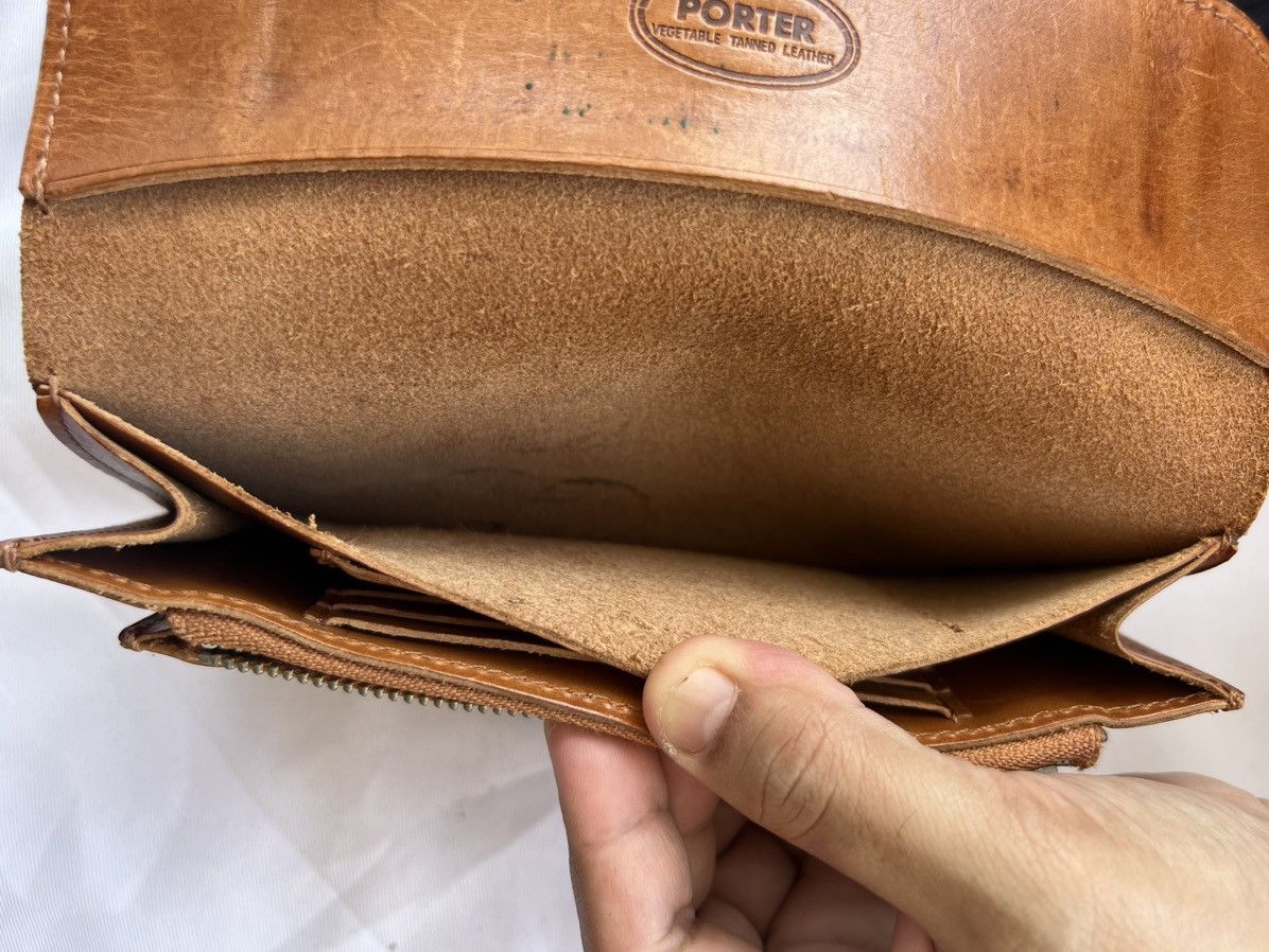 Porter Vintage Porter Vegetable Tanned Leather Envelope Wallet Size ONE SIZE - 7 Thumbnail