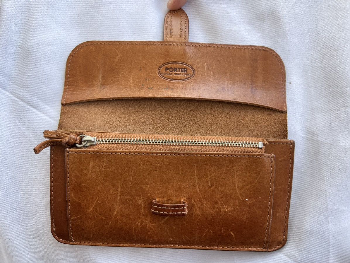Porter Vintage Porter Vegetable Tanned Leather Envelope Wallet Size ONE SIZE - 3 Thumbnail
