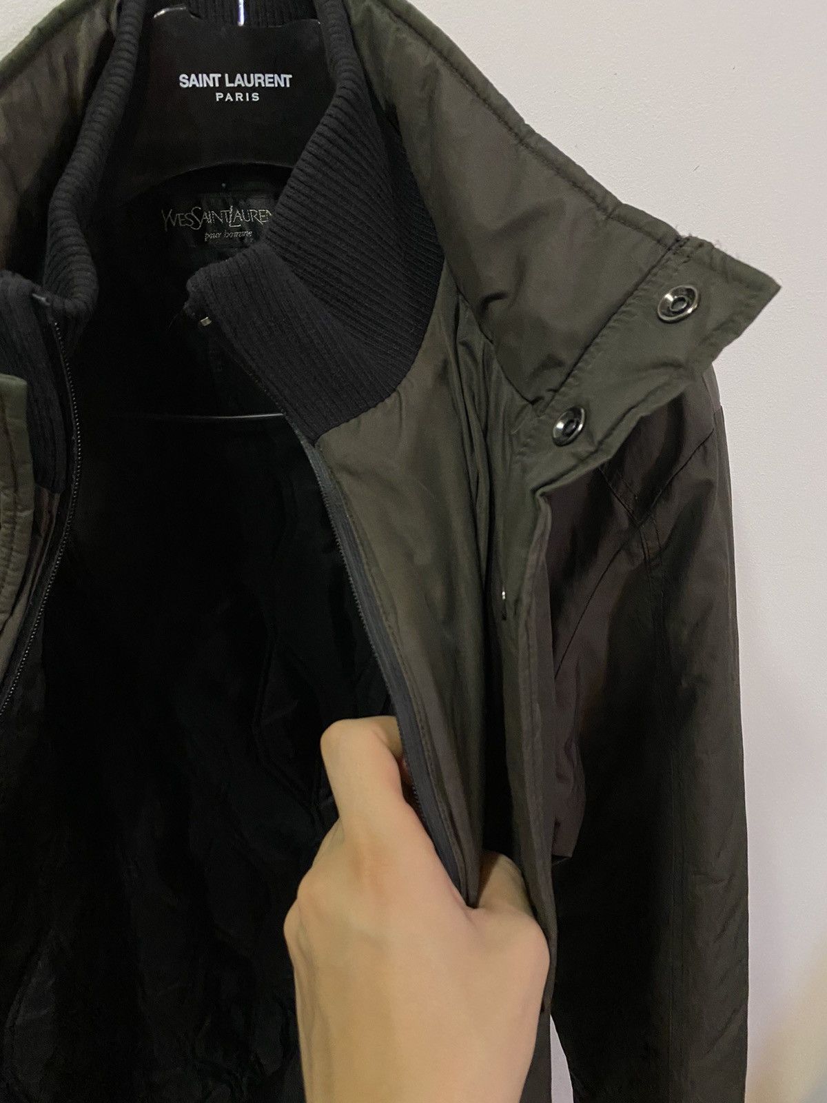 Yves Saint Laurent Warm YSL Bomber Jacket Quilted Brown Black Vintage Zip Up Size US L / EU 52-54 / 3 - 21 Thumbnail