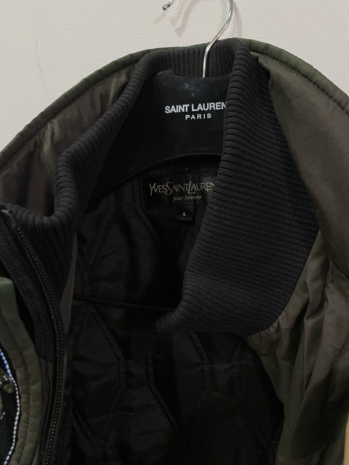 Yves Saint Laurent Warm YSL Bomber Jacket Quilted Brown Black Vintage Zip Up Size US L / EU 52-54 / 3 - 20 Thumbnail
