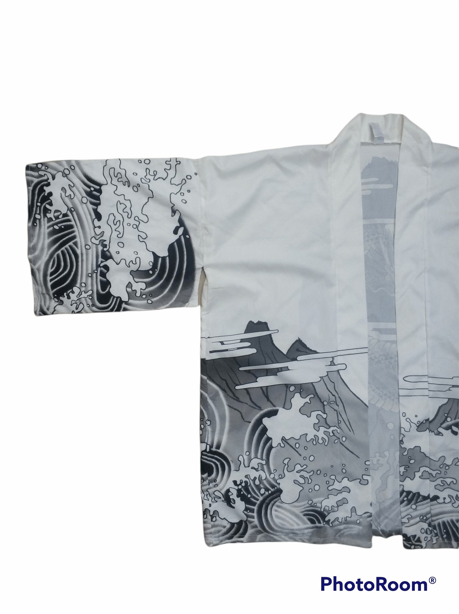 🔥White SF Harajuku Cropped Kimono Dragon