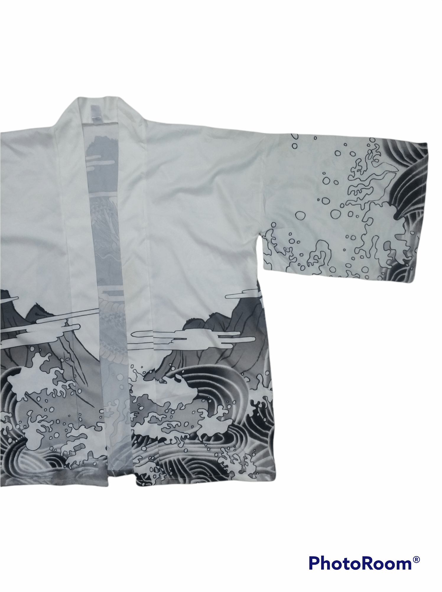 🔥White SF Harajuku Cropped Kimono Dragon