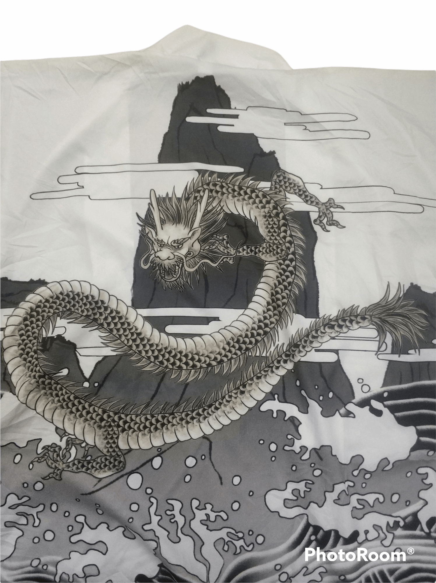 🔥White SF Harajuku Cropped Kimono Dragon