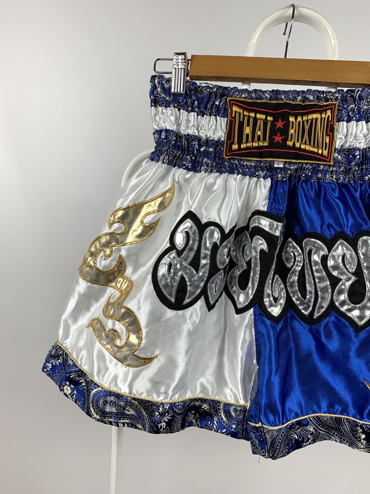 Japanese Brand Vintage Muay Thai Boxing Blue/White Shorts Size US 32 / EU 48 - 4 Thumbnail