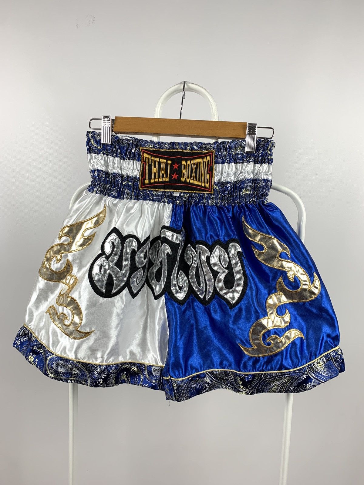 Japanese Brand Vintage Muay Thai Boxing Blue/White Shorts Size US 32 / EU 48 - 1 Thumbnail