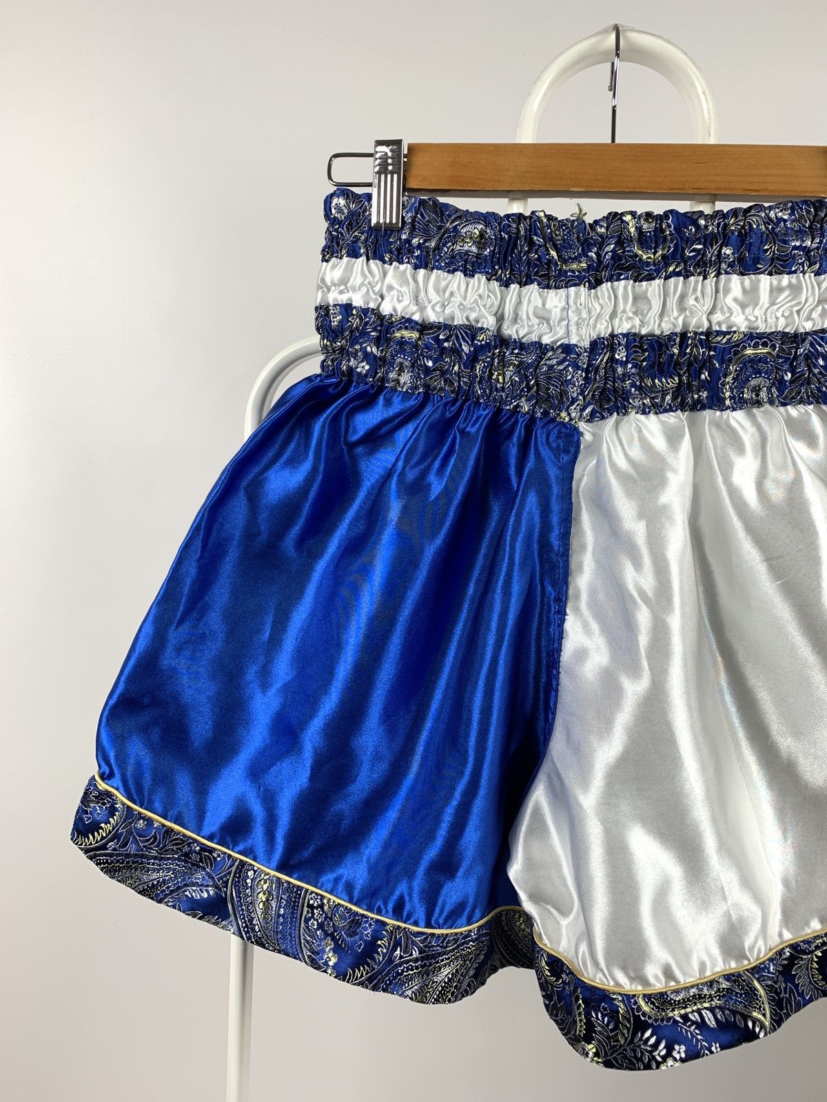Japanese Brand Vintage Muay Thai Boxing Blue/White Shorts Size US 32 / EU 48 - 8 Thumbnail