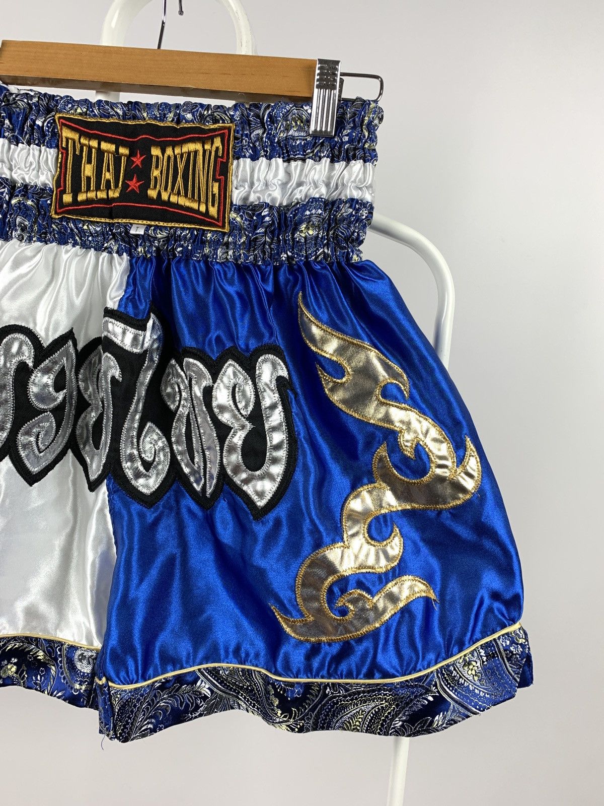 Japanese Brand Vintage Muay Thai Boxing Blue/White Shorts Size US 32 / EU 48 - 3 Thumbnail