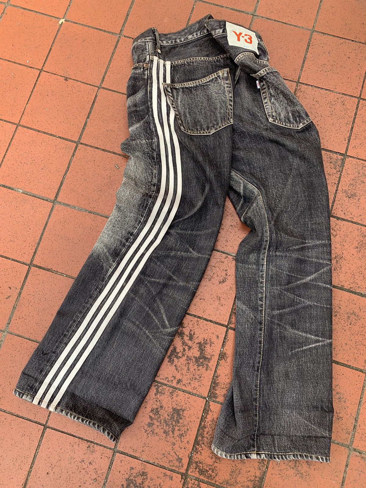 Adidas Y-3 Yohji Yamamoto SS04 3 Strip Spotted Horse Denim Jeans Size US 32 / EU 48 - 6 Thumbnail