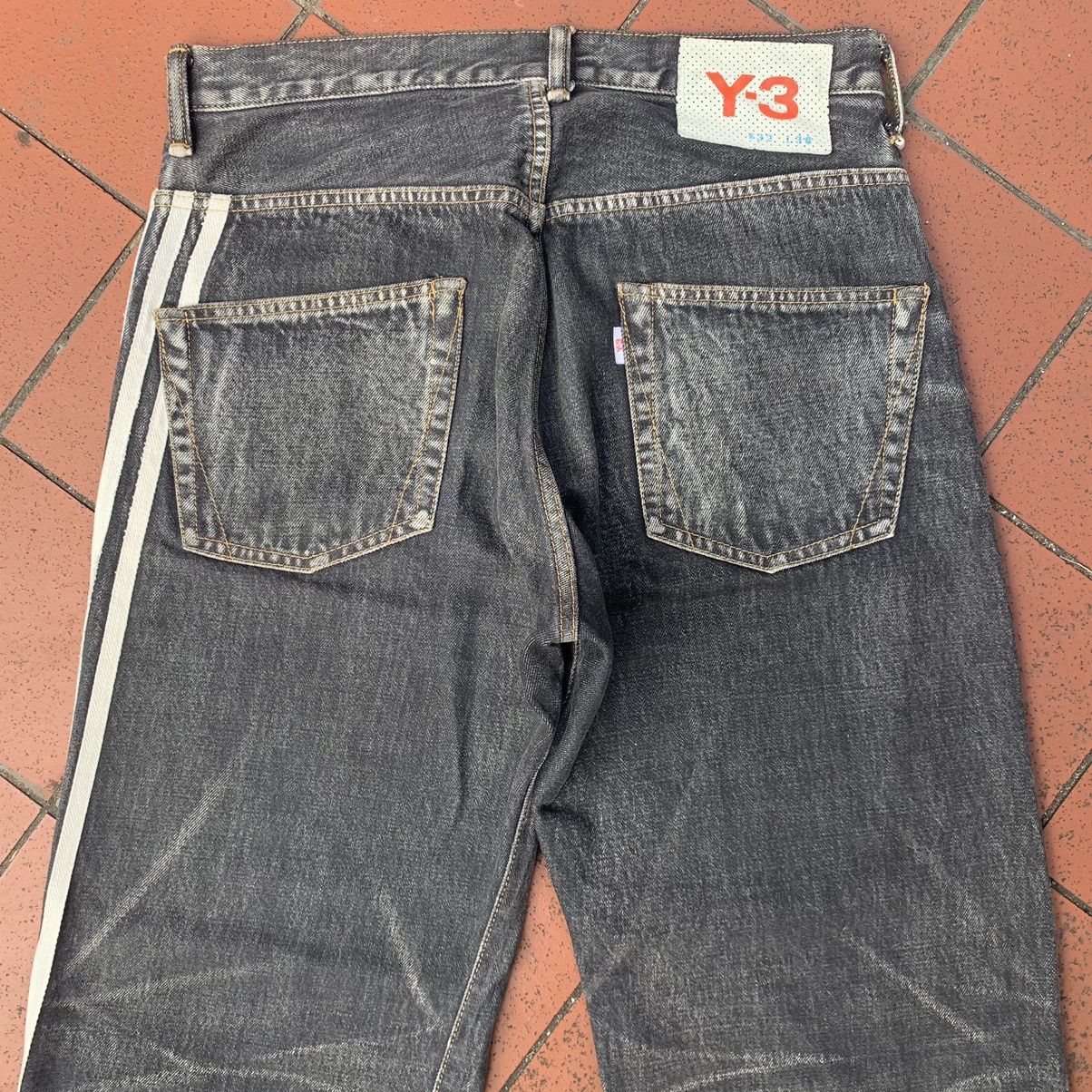 Adidas Y-3 Yohji Yamamoto SS04 3 Strip Spotted Horse Denim Jeans Size US 32 / EU 48 - 10 Thumbnail