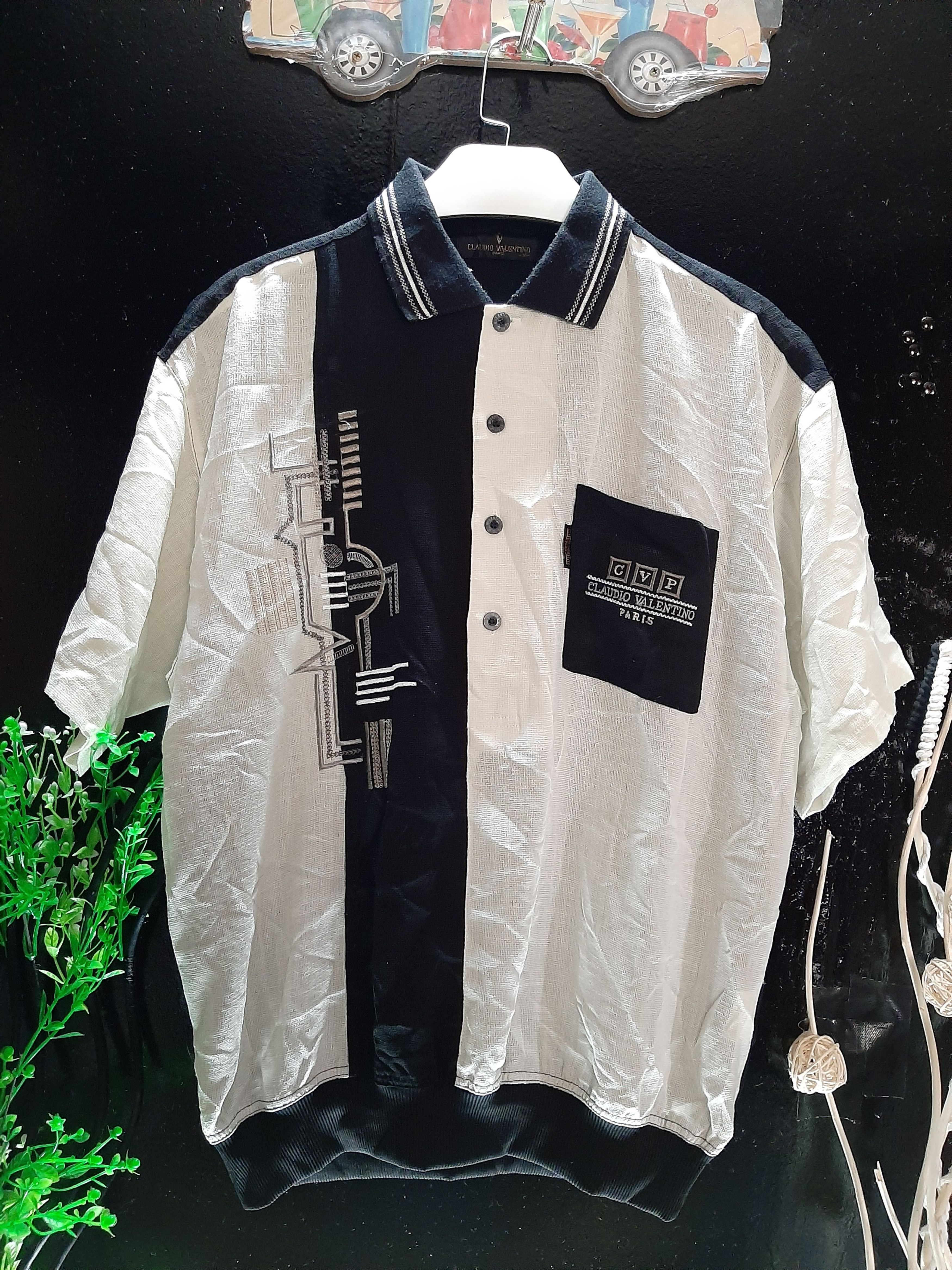 VINTAGE CLAUDIO VALENTINO EMBROIDERY POLO SHIRT