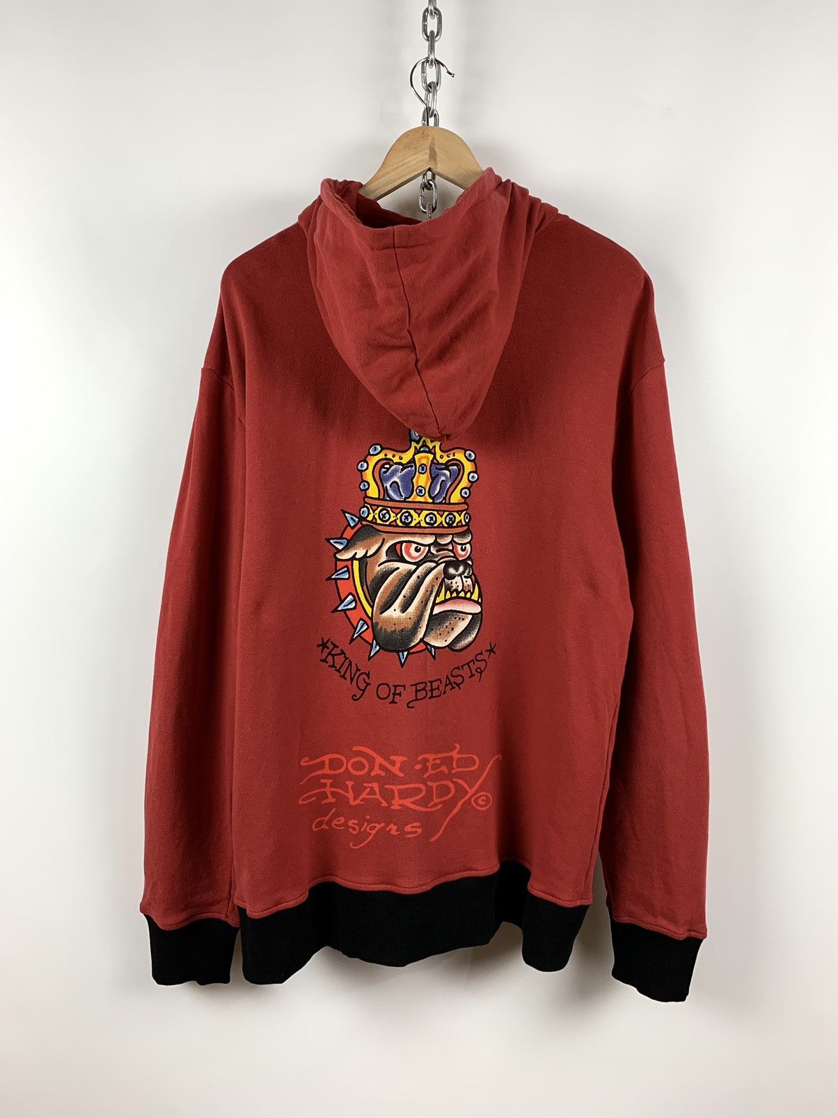 Christian Audigier Vintage Ed Hardy By Christian Audigier King Of Beasts Hoodie Size US XL / EU 56 / 4 - 1 Thumbnail