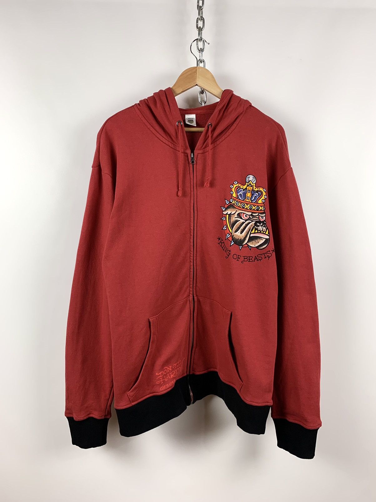 Christian Audigier Vintage Ed Hardy By Christian Audigier King Of Beasts Hoodie Size US XL / EU 56 / 4 - 2 Thumbnail