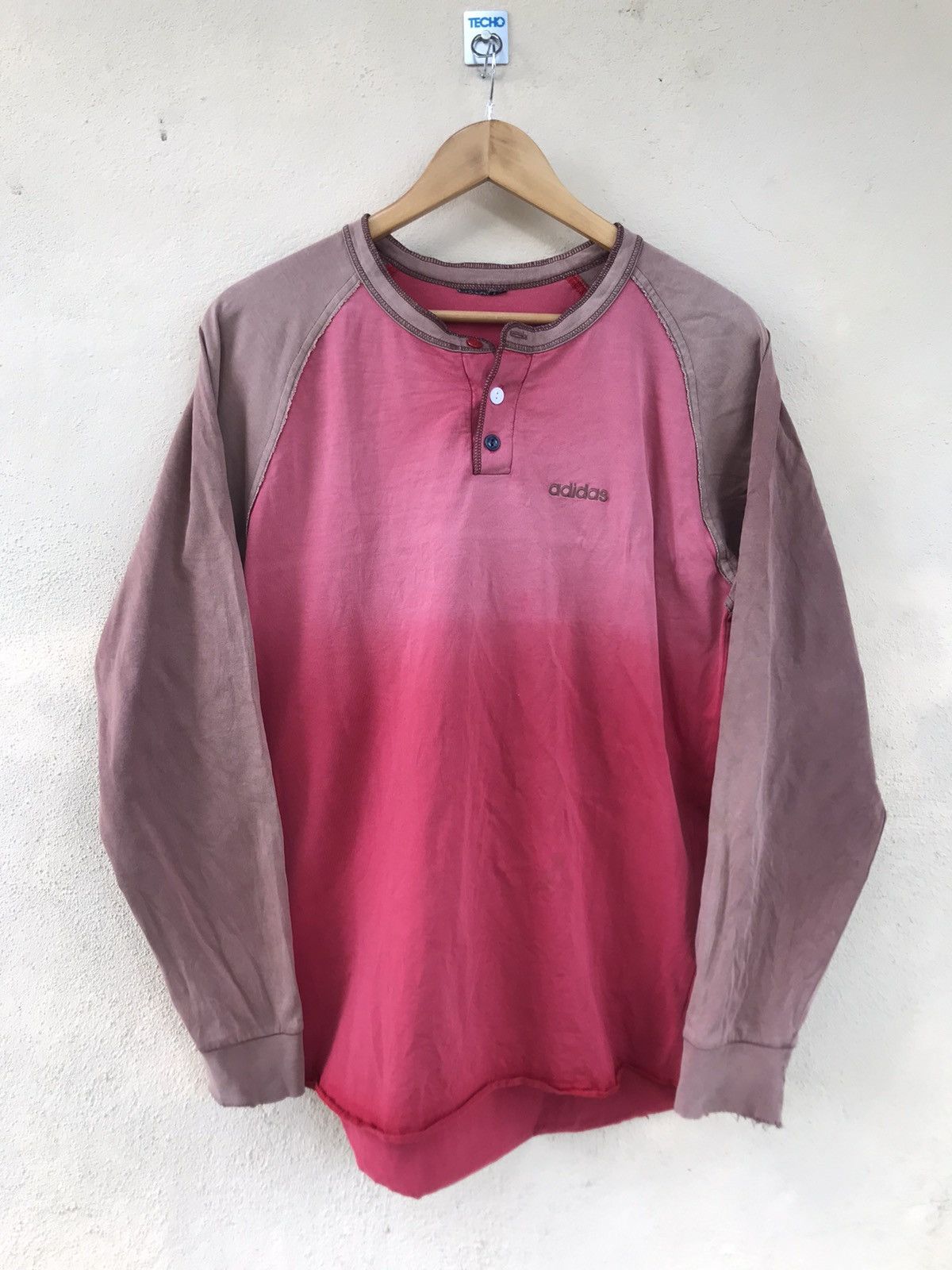 Adidas Vintage Thrashed Faded Adidas Long Sleeve Tshirt Size US M / EU 48-50 / 2 - 1 Thumbnail