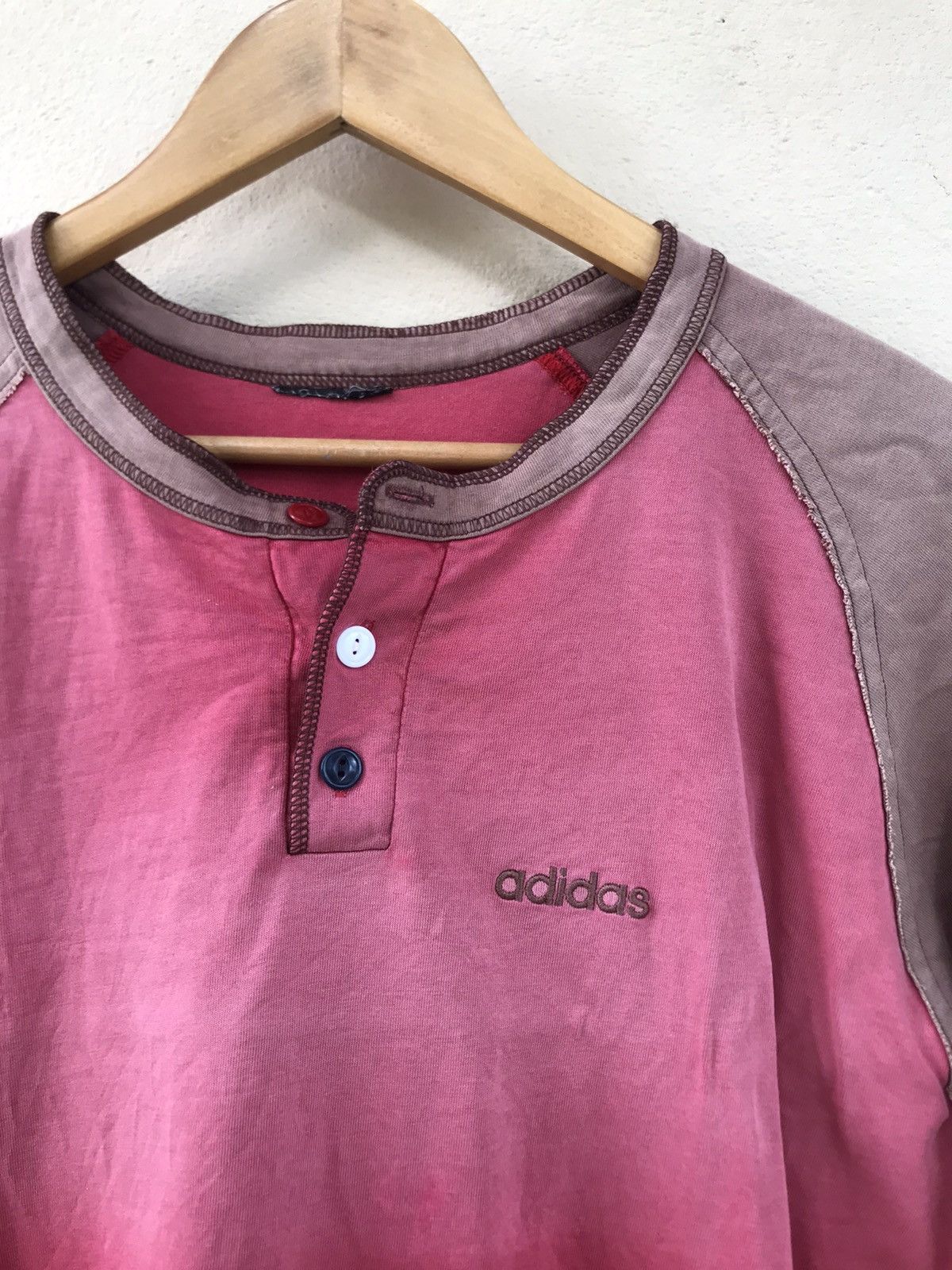 Adidas Vintage Thrashed Faded Adidas Long Sleeve Tshirt Size US M / EU 48-50 / 2 - 2 Thumbnail