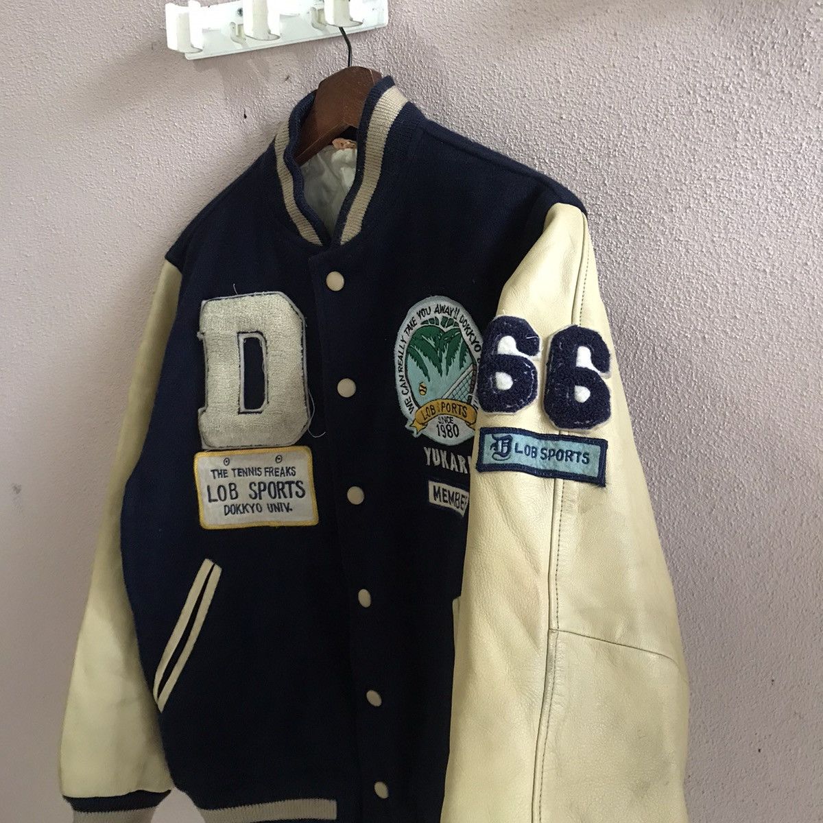 Japanese Brand Heat🔥Made in Japan Varsity D Lob Sports leather wool jacket Size US M / EU 48-50 / 2 - 5 Thumbnail