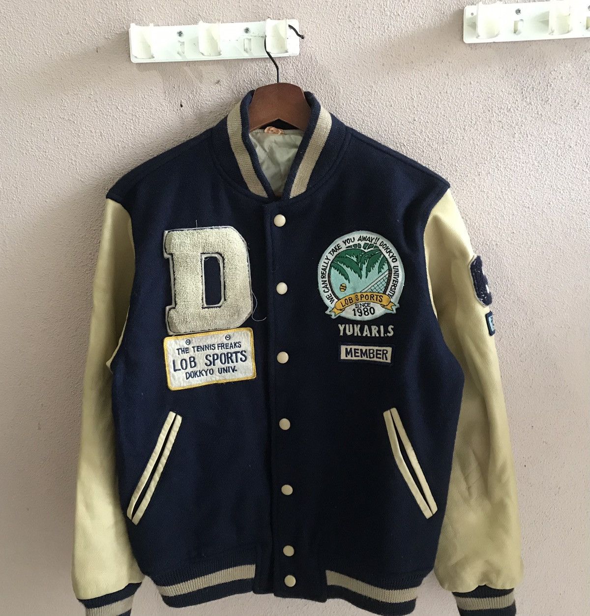 Japanese Brand Heat🔥Made in Japan Varsity D Lob Sports leather wool jacket Size US M / EU 48-50 / 2 - 3 Thumbnail