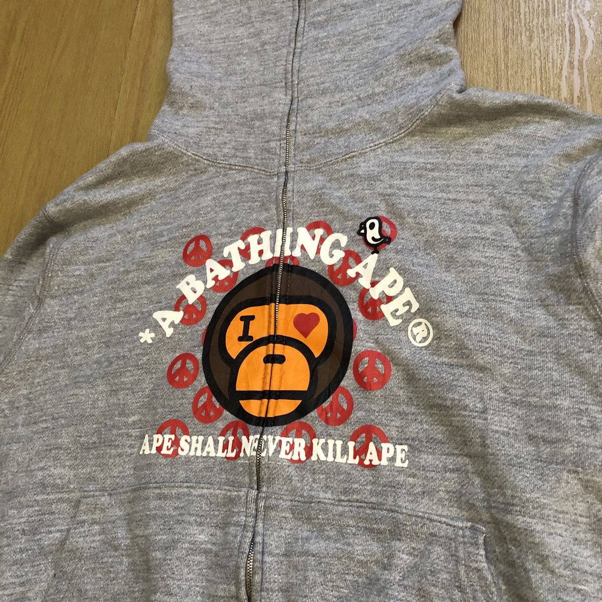 Bape 🔥A BATHING APE BABY MILO I Love Peace Full Zip Hoodie Size US S / EU 44-46 / 1 - 2 Thumbnail