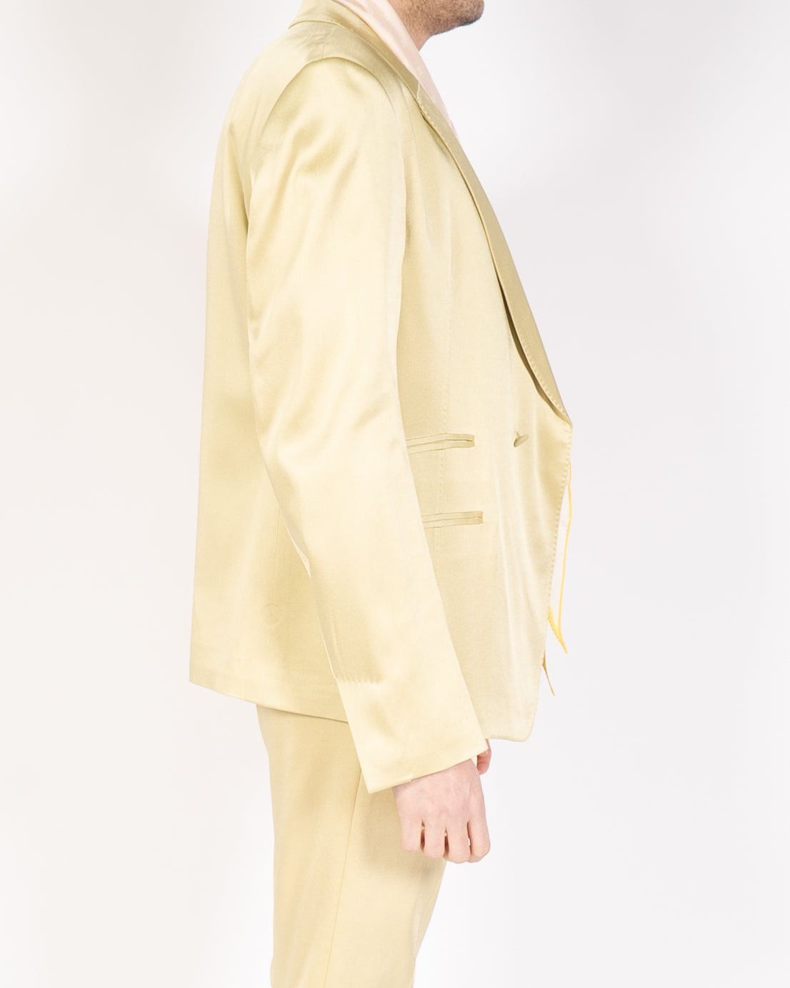 Haider Ackermann FW19 Yellow Satin Shawl Collar Blazer Size US L / EU 52-54 / 3 - 5 Thumbnail