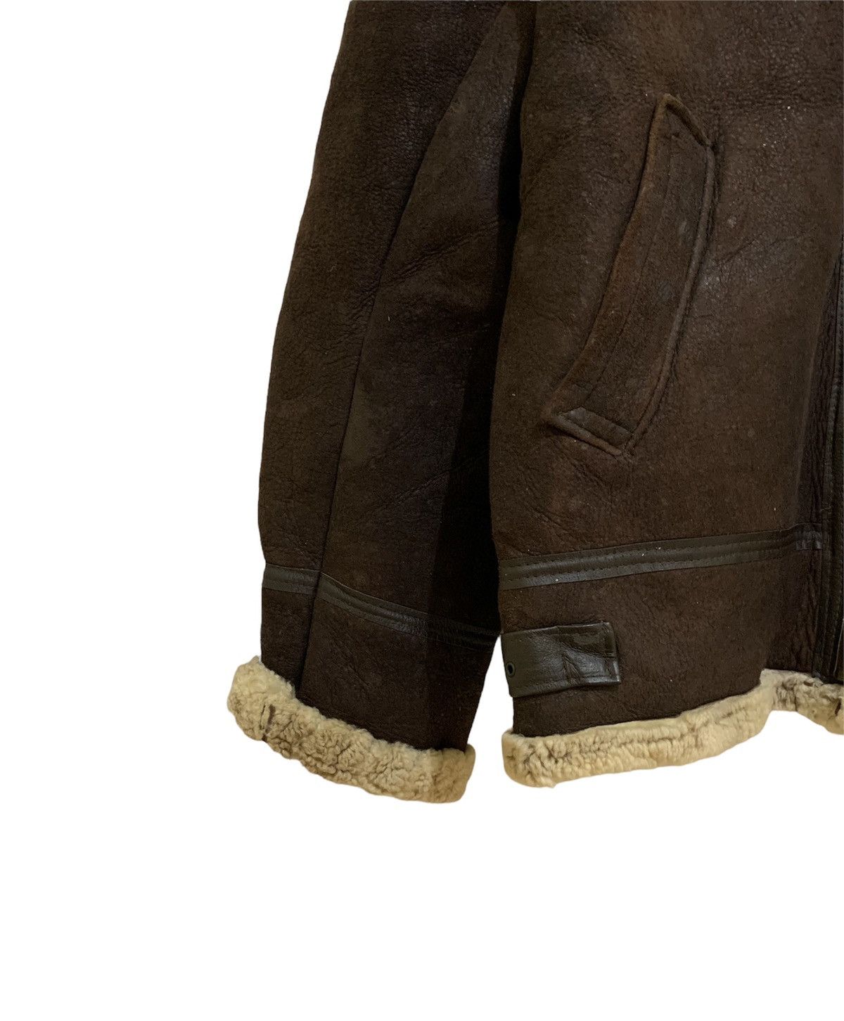 Genuine Leather RAF Bomber Ginger Aviator British Sheepskin Shearling Jacket Size US M / EU 48-50 / 2 - 5 Thumbnail