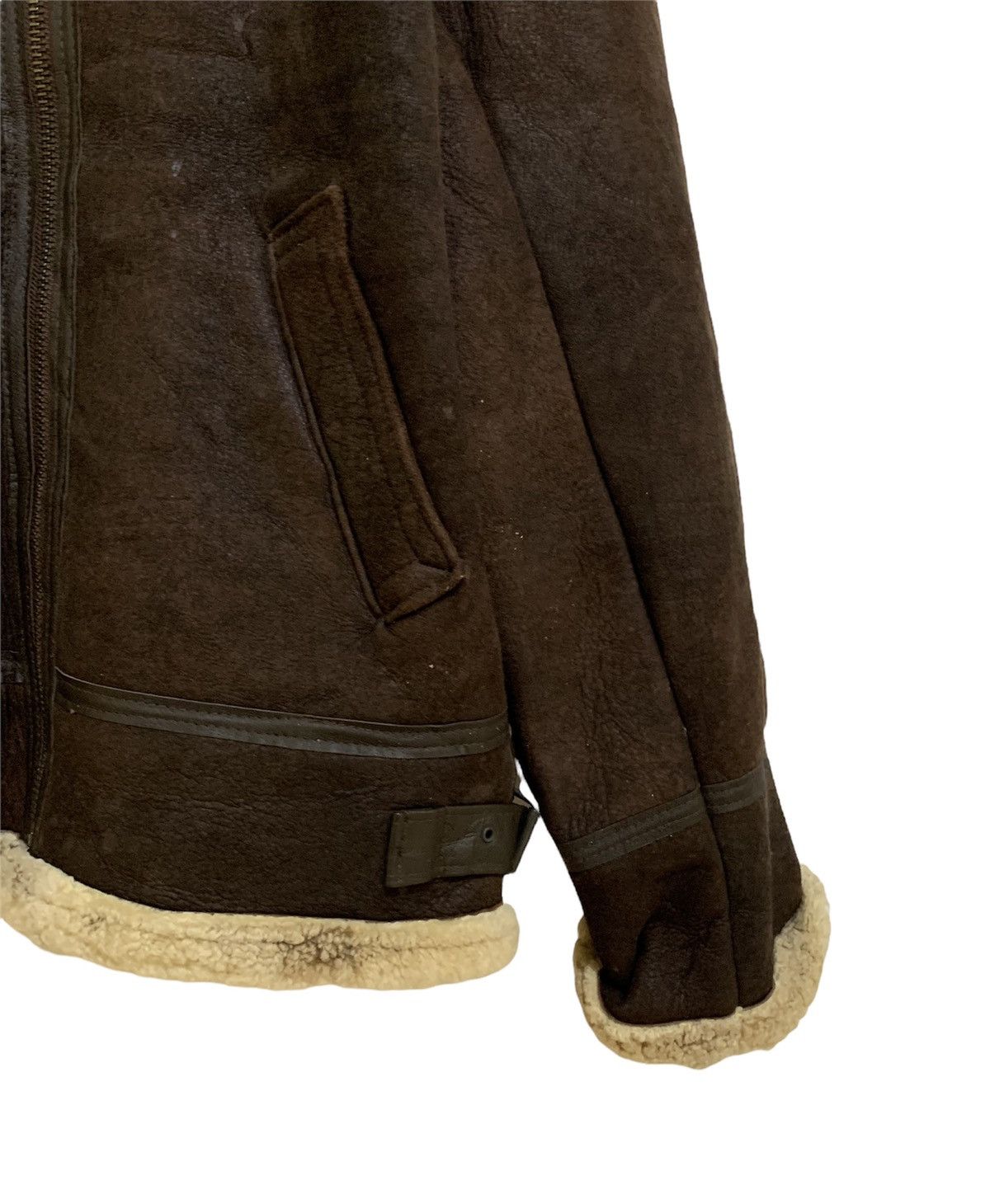 Genuine Leather RAF Bomber Ginger Aviator British Sheepskin Shearling Jacket Size US M / EU 48-50 / 2 - 6 Thumbnail