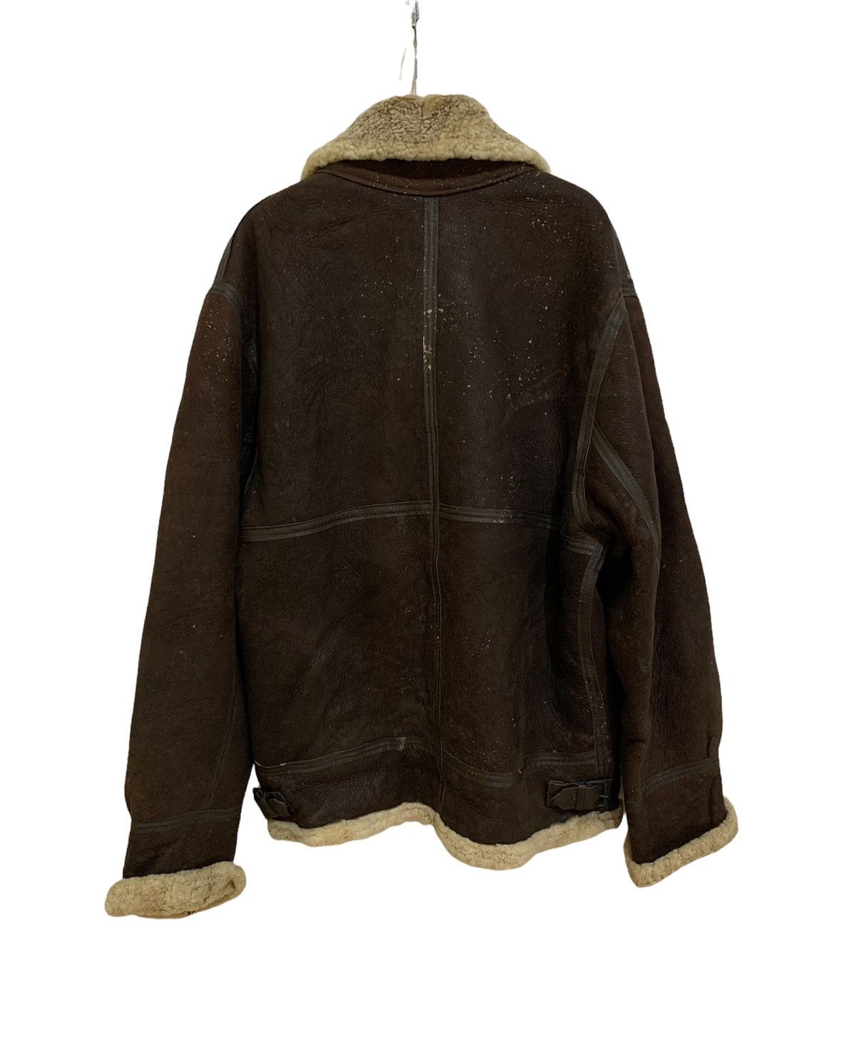Genuine Leather RAF Bomber Ginger Aviator British Sheepskin Shearling Jacket Size US M / EU 48-50 / 2 - 9 Thumbnail