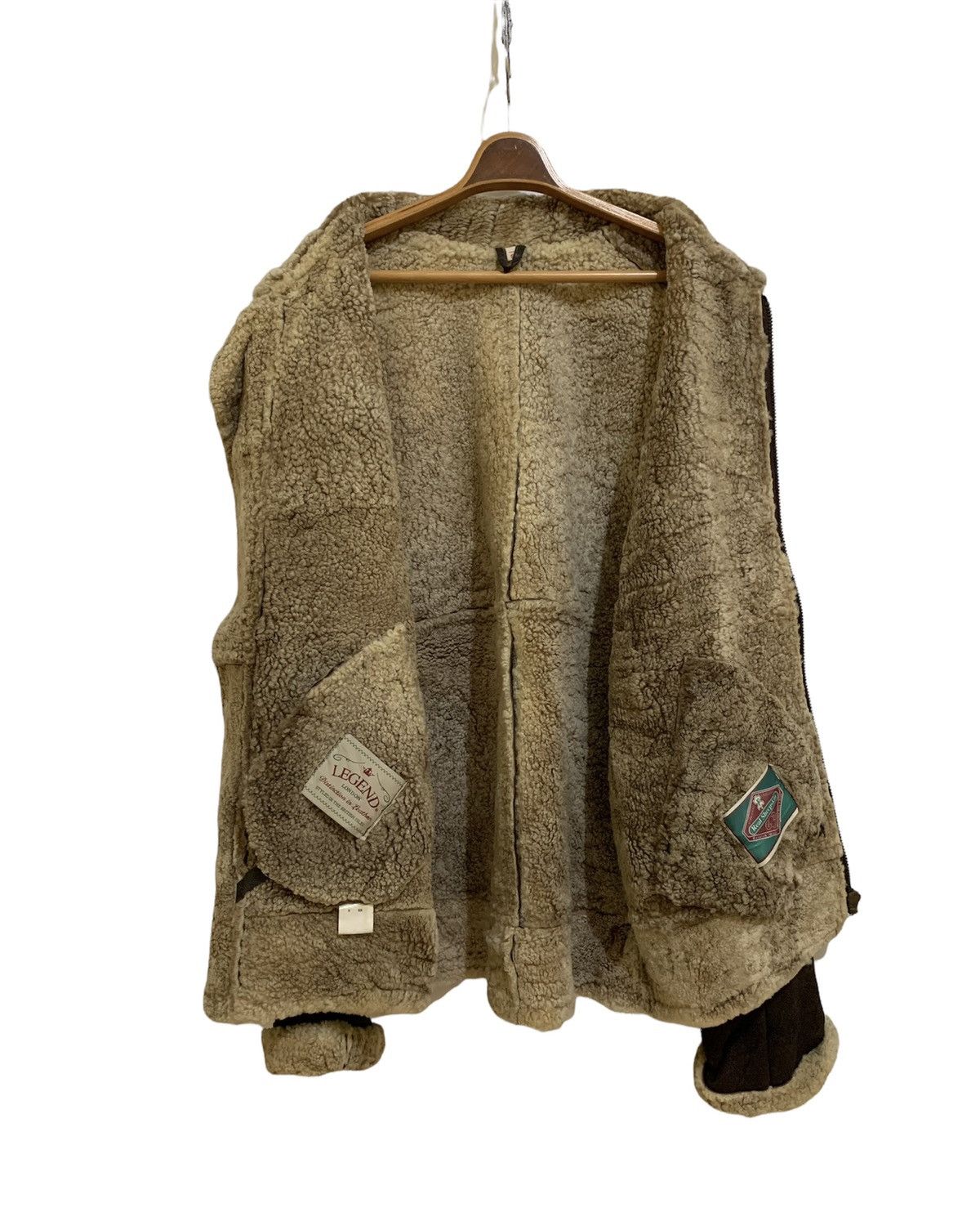 Genuine Leather RAF Bomber Ginger Aviator British Sheepskin Shearling Jacket Size US M / EU 48-50 / 2 - 8 Thumbnail