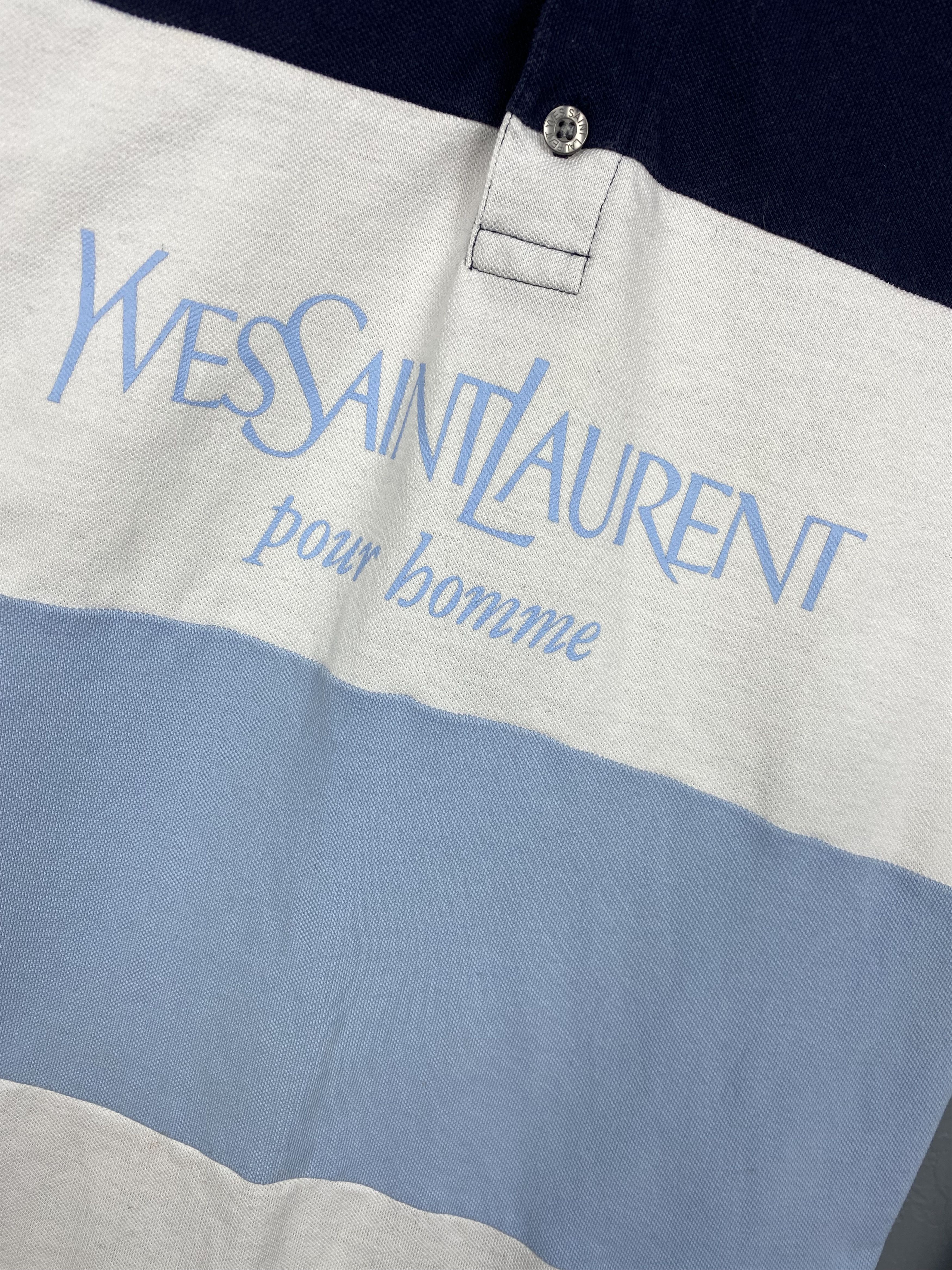 Yves Saint Laurent Yves Saint Laurent YSL Mens Big Logo Polo Shirt Size US L / EU 52-54 / 3 - 3 Thumbnail