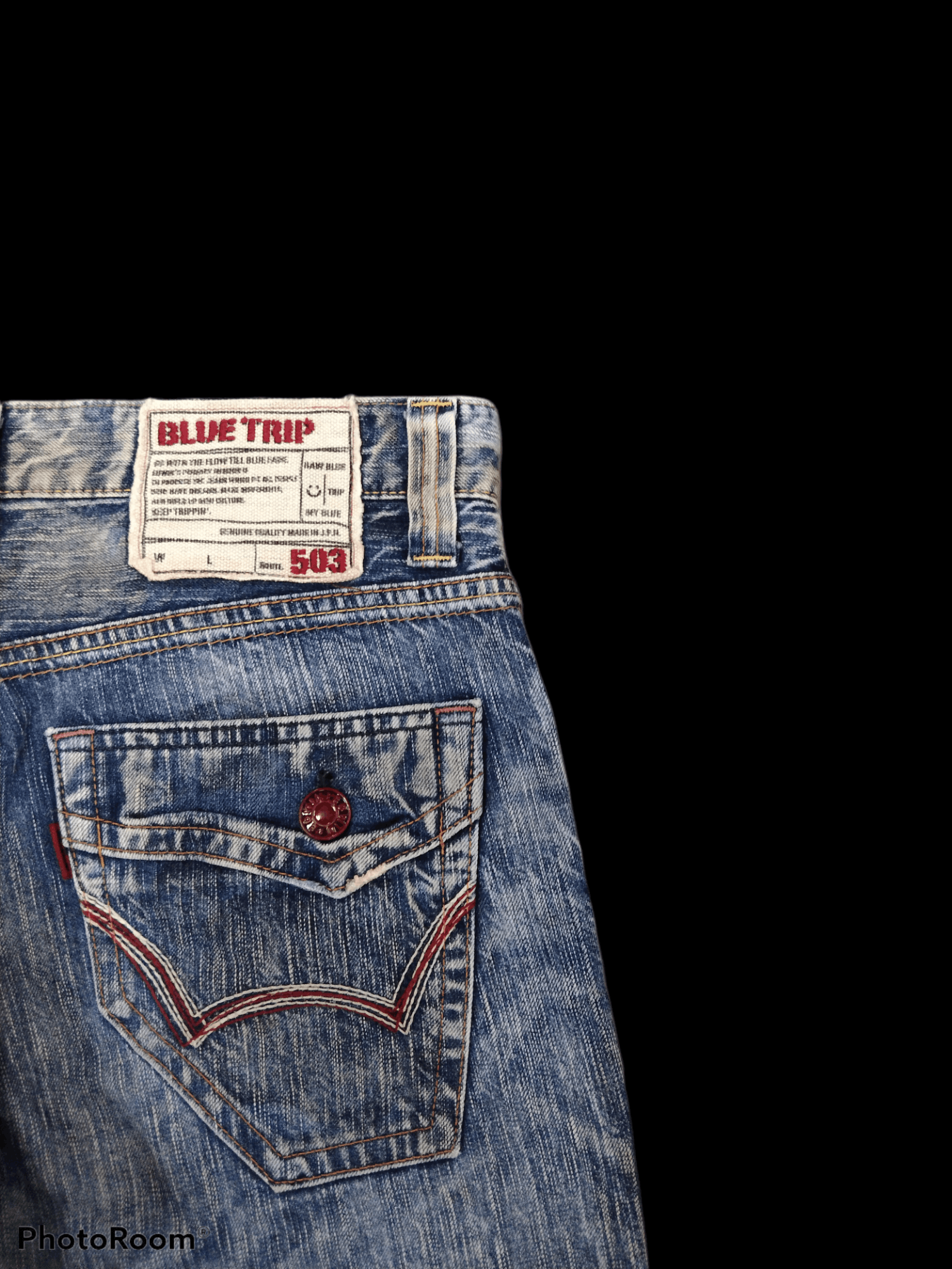 Other THRASHED EDWIN BLUE TRIP MADE IN JAPAN DENIM PANTS Size US 33 - 6 Thumbnail