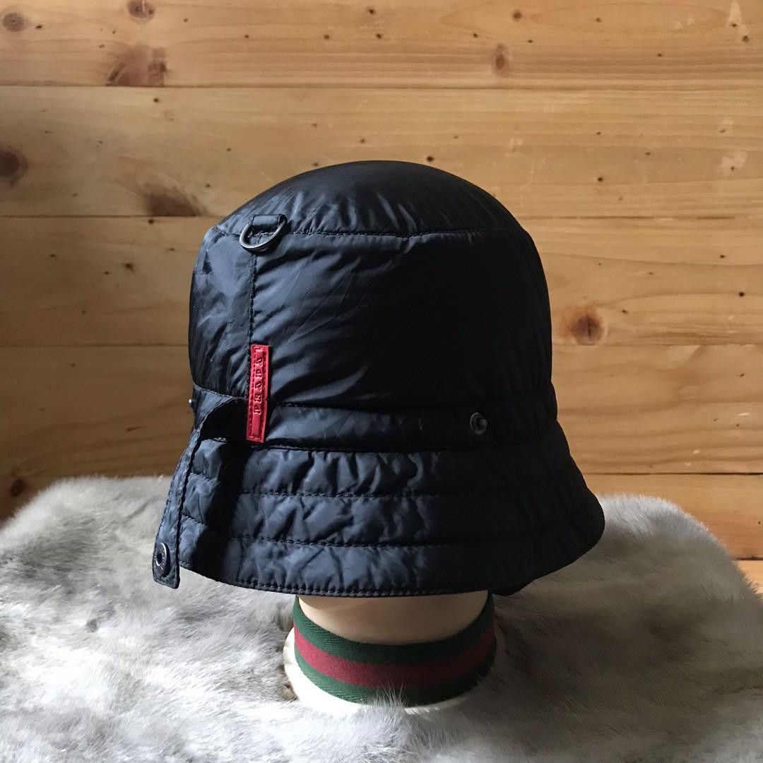 image of Prada Sport Bucket Hat in Black, Women's