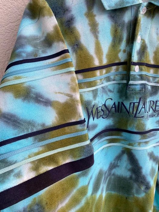 Yves Saint Laurent 1of1 YSL Polo Tie Dye Spell Out Size US L / EU 52-54 / 3 - 10 Thumbnail