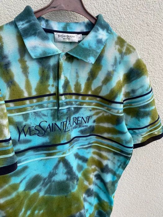 Yves Saint Laurent 1of1 YSL Polo Tie Dye Spell Out Size US L / EU 52-54 / 3 - 3 Thumbnail