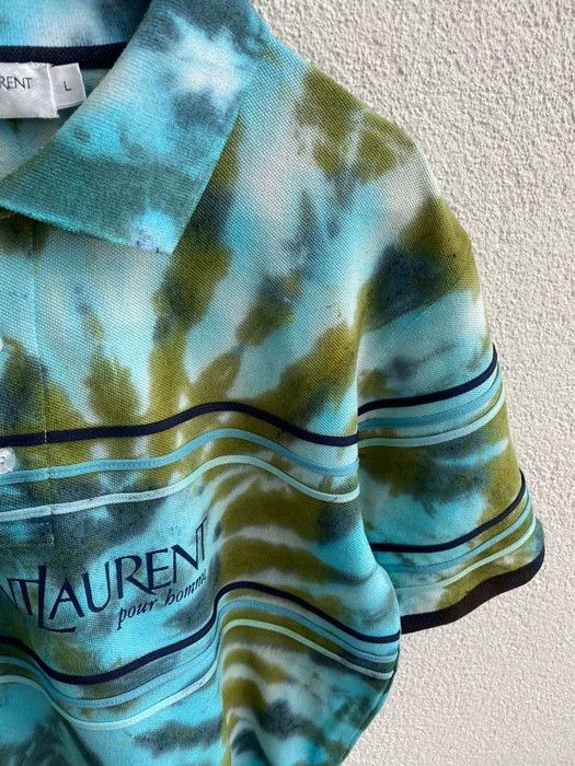 Yves Saint Laurent 1of1 YSL Polo Tie Dye Spell Out Size US L / EU 52-54 / 3 - 12 Thumbnail