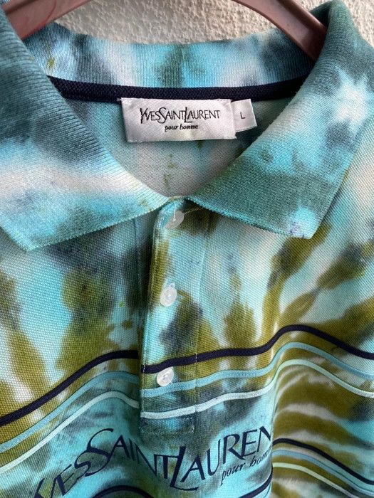 Yves Saint Laurent 1of1 YSL Polo Tie Dye Spell Out Size US L / EU 52-54 / 3 - 6 Thumbnail