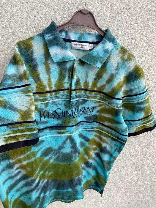 Yves Saint Laurent 1of1 YSL Polo Tie Dye Spell Out Size US L / EU 52-54 / 3 - 15 Thumbnail