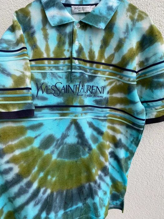 Yves Saint Laurent 1of1 YSL Polo Tie Dye Spell Out Size US L / EU 52-54 / 3 - 11 Thumbnail