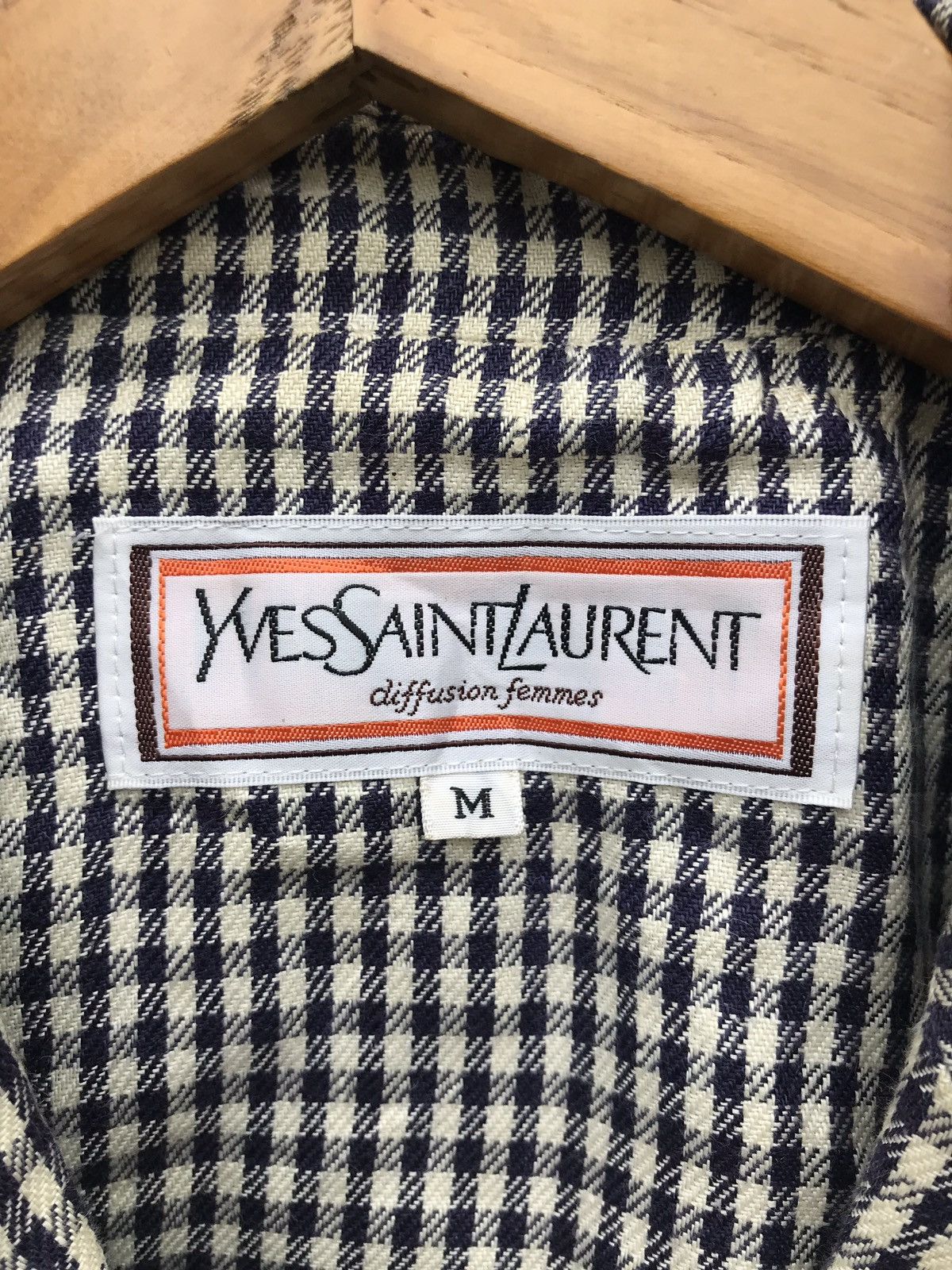 Yves Saint Laurent Vintage YVES SAINT LAURENT Houndstooth Button Jacket Size US M / EU 48-50 / 2 - 8 Thumbnail