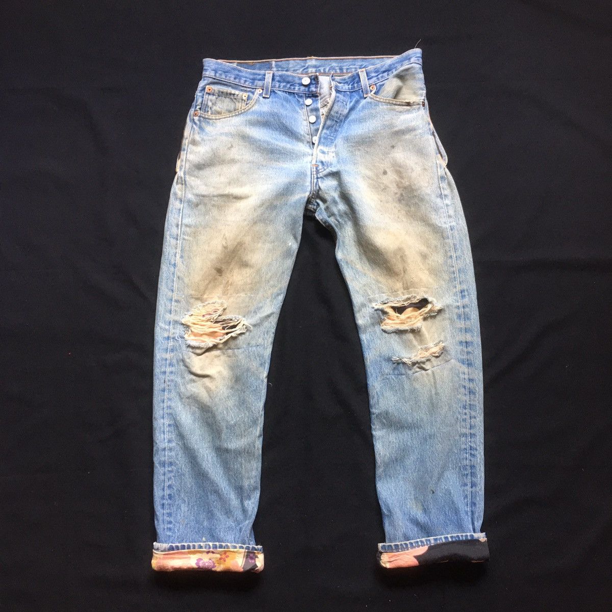 Levi's Vintage Clothing Vintage Levis 501 Custom Patchwork Japan Motif Reconstruct Size US 34 / EU 50 - 2 Thumbnail