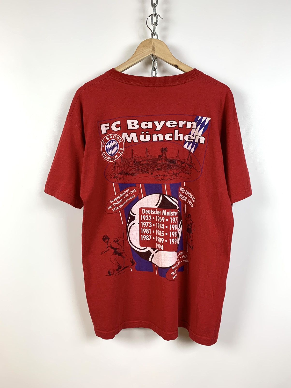 Vintage 1994 Vintage FC Bayern Munchen Championship Rare T-Shirt Size US XL / EU 56 / 4 - 2 Thumbnail