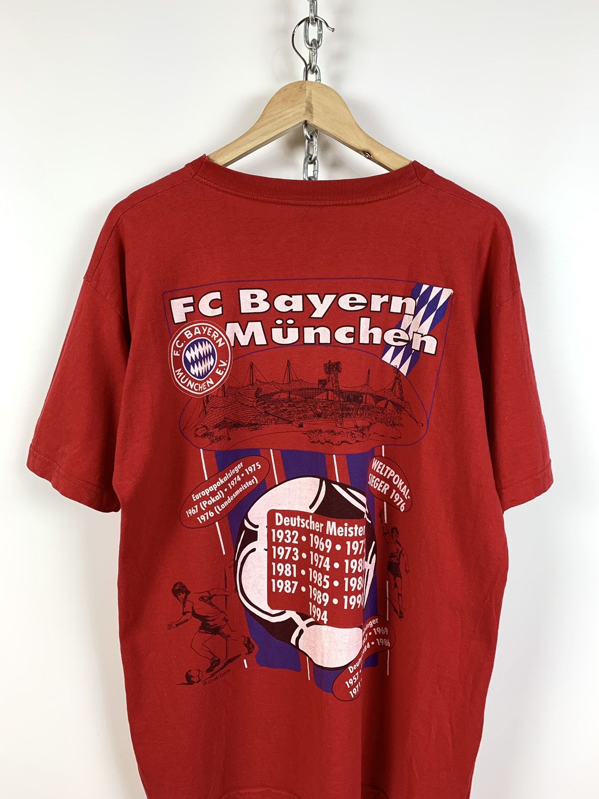 Vintage 1994 Vintage FC Bayern Munchen Championship Rare T-Shirt Size US XL / EU 56 / 4 - 5 Thumbnail