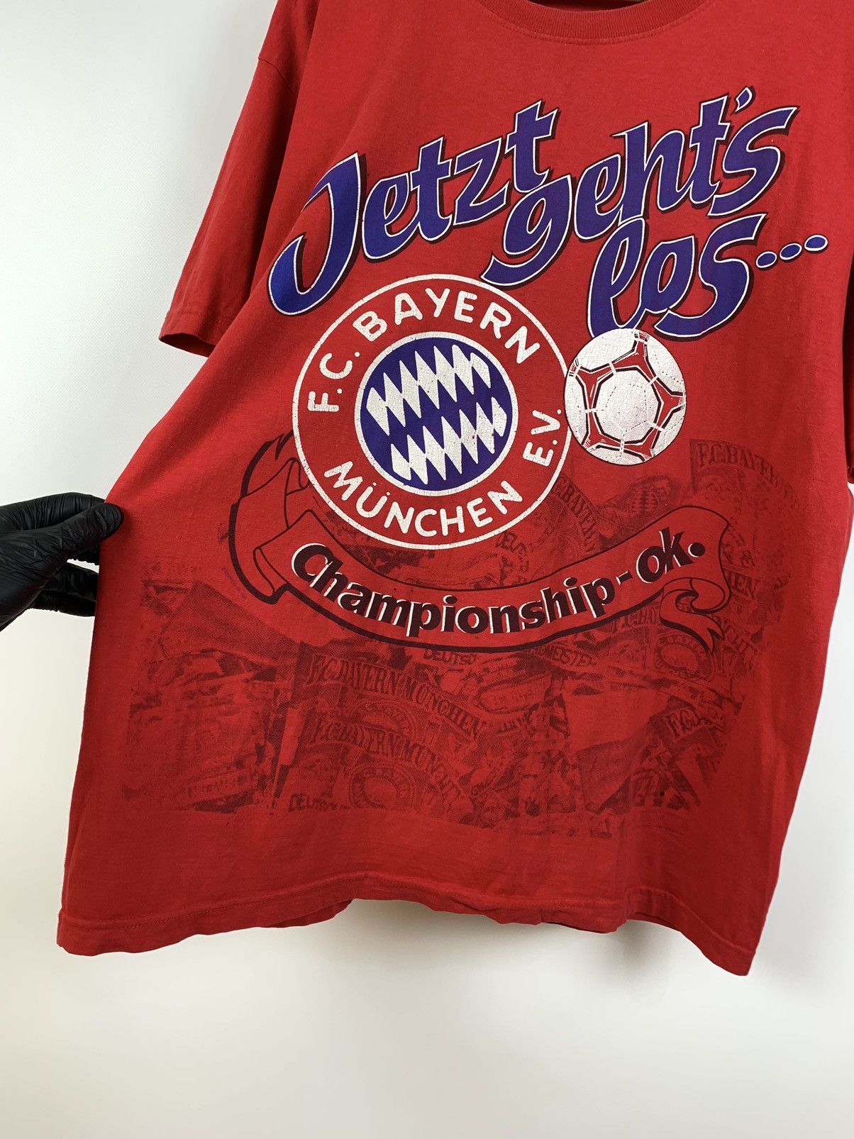 Vintage 1994 Vintage FC Bayern Munchen Championship Rare T-Shirt Size US XL / EU 56 / 4 - 9 Thumbnail