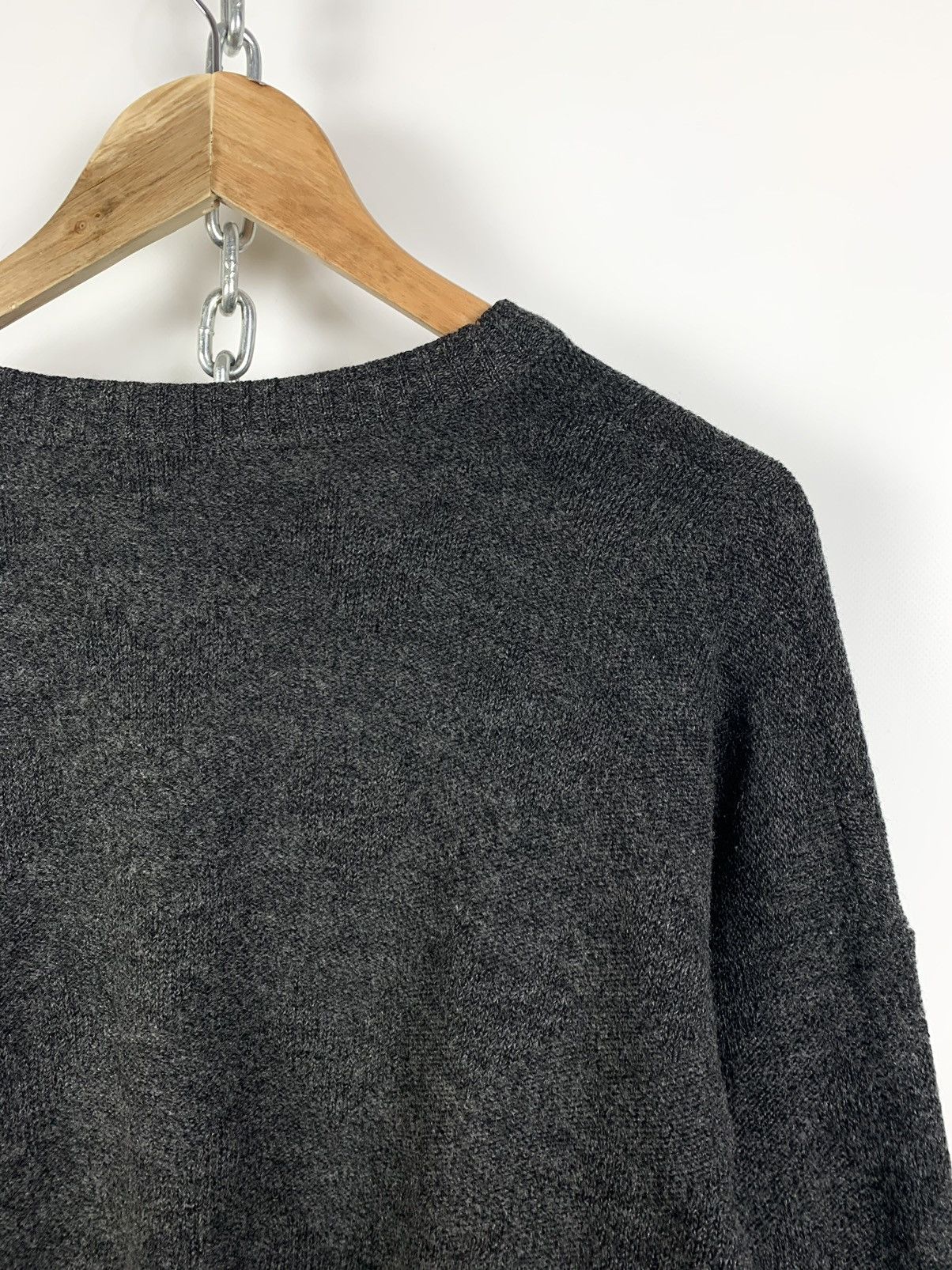 Lacoste 90s Vintage Lacoste Wool Knit Gray Sweater Made In France Size US L / EU 52-54 / 3 - 9 Thumbnail